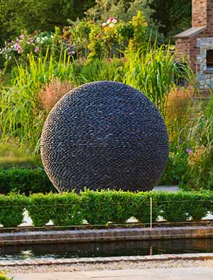 Garden Sphere in Black Stone or Slate